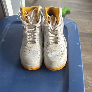 Women’s High-Top Sneakers - White and Yellow